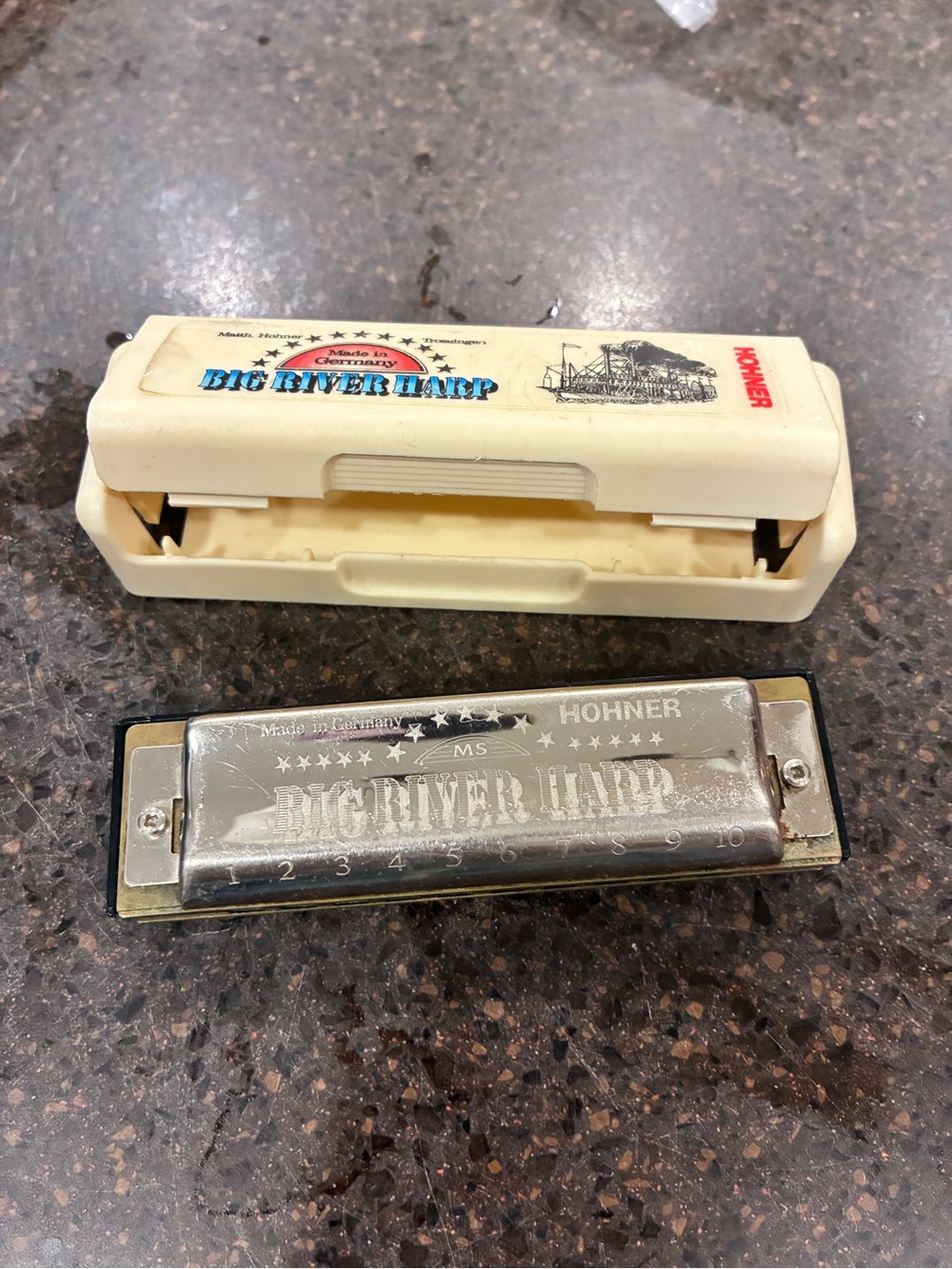 Hohner Big River Harp MS Harmonica Made in Germany w/ Original Case
